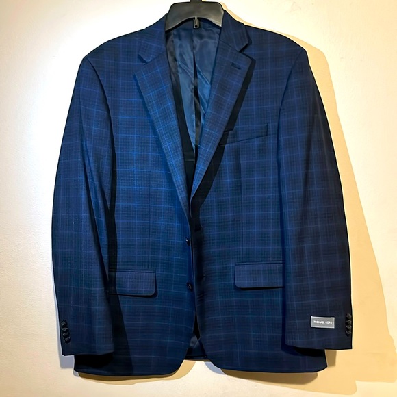 NWT MICHAEL KORS KENT NAVY BLUE BLAZER 42 REGULAR - Picture 1 of 4